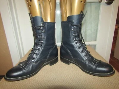 Botas estilo roper vintage de cuero negro RODEO DRIVE 6 M para dama Rodeo Rockabilly Foto 1 de 4