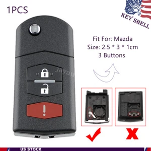 Replacement For Mazda 2 3 5 6 CX7 CX9 MPV Flip Car Remote Fob Key Shell Case - Picture 1 of 11
