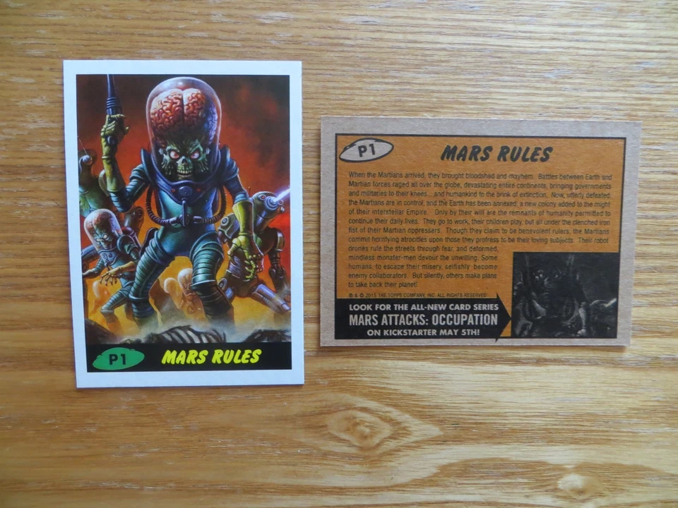 2015 MARS ATTACKS OCCUPATION GREEN VARIANT P1 PROMO CARD PHILLY NON-SPORTS SHOW - Image 1 of 1