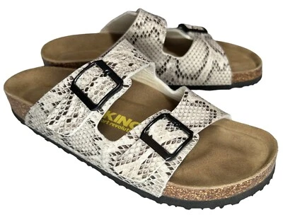 VIKINGS Chatham Slip On Sandal SIZE 8 Comfort Revolution Cork Slide White Snake - Image 1 of 4