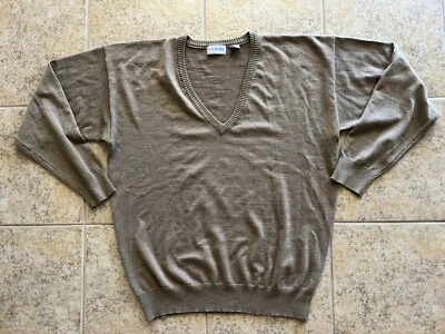 Metropolitan View Men's Large Sweater Brown 100% Wool Italian Yarn - Image 1 of 4