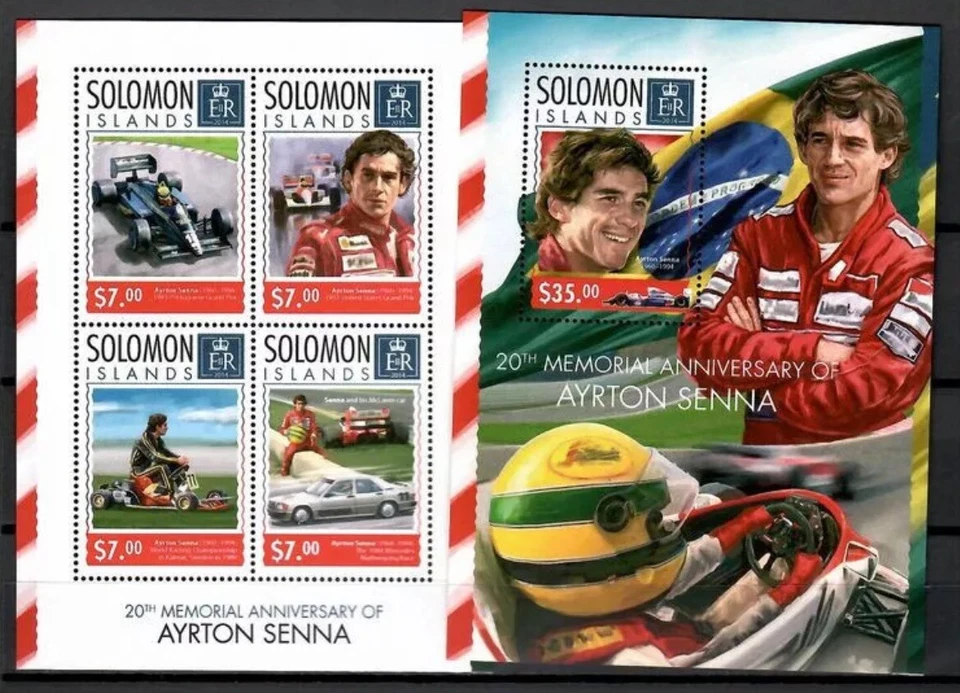 Ayrton Senna /Formula / Racing - Solomon Island. stamps MNH** Pol. - Image 1 of 1