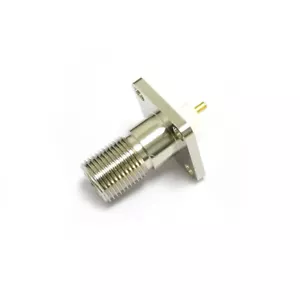Conector coaxial RF tipo F conector hembra 4 orificios montaje en panel brida poste de soldadura - Imagen 1 de 6