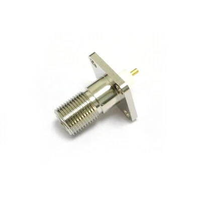 1pc F Type Female Jack RF Coax Connector 4-Hole Panel Mount Flange Solder Post - Image 1 of 4