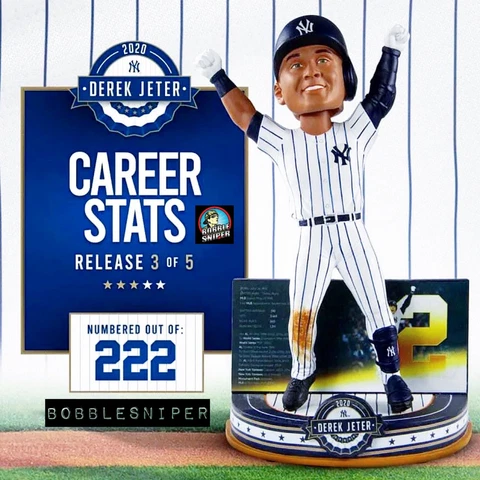 DEREK JETER New York Yankees "Career Stats" Exclusive MLB Bobblehead Cover
