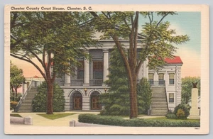 Linen Postcard Chester County Court House South Carolina - Picture 1 of 2