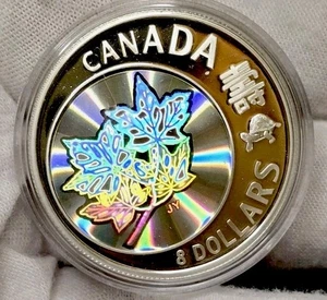 2007 8 Dollar Holgram Maple Silver 1 0z Silver - Picture 1 of 4