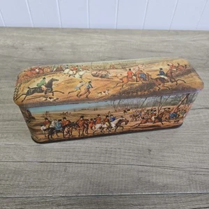 Scribbans Kemp Bakeries Vintage Biscuit Tin with Hunting Scene 'Tally Ho!' - Picture 1 of 7