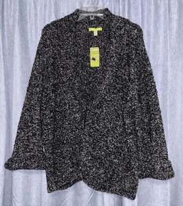 Sigrid Olsen Sweater Winter Sketch 2X NWT Black Mix Cardigan - Picture 1 of 9
