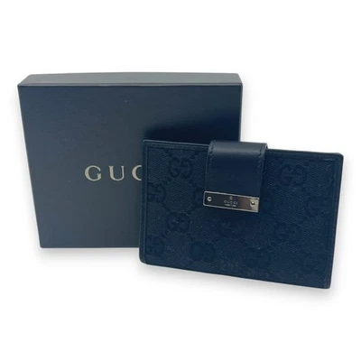 Gucci GG Canvas Kartenetui Navy mit passendem Lederbesatz mit Box - Bild 1 von 4