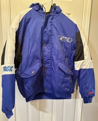 Abrigo Chaqueta De Colección Orlando Magic Puffer XL Nuez moscada Cremallera Completa A Presión Con Capucha Oficial NBA Foto 1 de 4