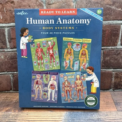 eeBoo Kid''s Human Anatomy 4 Puzzle Set, 48 Pieces (each) Ready to Learn NIB NEW - Image 1 of 4