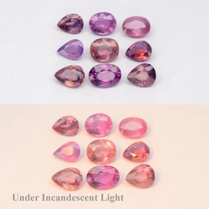 💎 9p Lot 4.47ct Oval & Pear Natural Color Change Sapphire - Unheated Madagascar - Picture 1 of 8