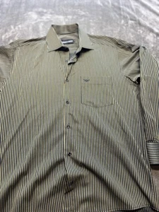 GIORGIO ARMANI  Black & Gold Striped Dress Shirt  M RV $295 - Bild 1 von 7
