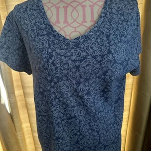 Fresh Produce Navy Paisley Short Sleeve Top - Picture 1 of 3