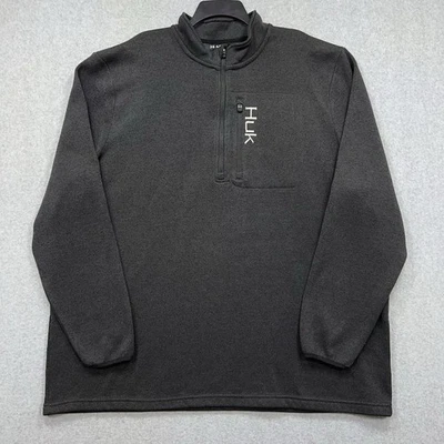Huk Fishing Sweater Men's 3XL Gray 1/4 Zip Stretch Performance Pullover Outdoor - Image 1 of 4