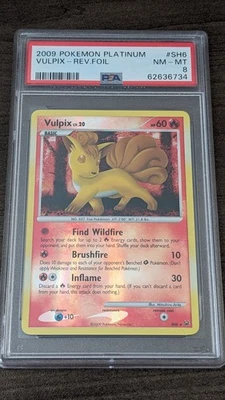 VULPIX 2009 Pokemon #SH6 PSA 8 NM-MINT Platinum REVERSE HOLO Graded! - Image 1 of 2