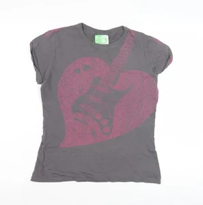 Zara Women's Grey T-Shirt Size 12 Music Theme - Picture 1 of 12