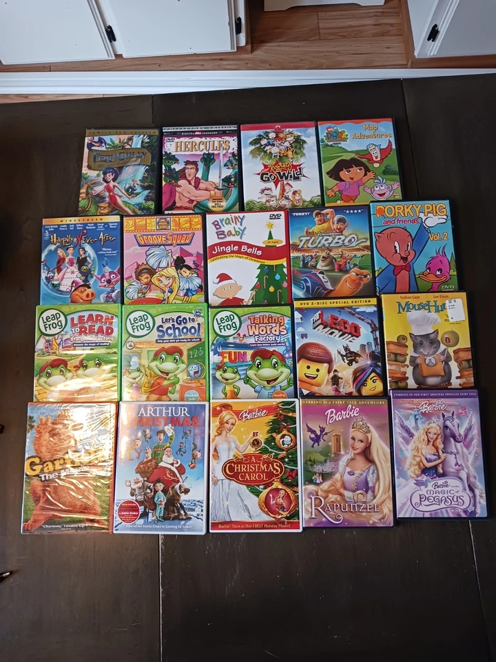 Assorted Kids/Family DVDs Your Choice Leap Frog, Barbie, Brainy Baby, Rugrats… Foto 1 de 1