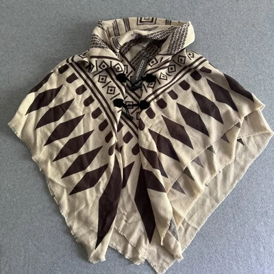 Accessory St. New York Aztec Poncho-Ruana Women OS Cream Brown Midwestern Wrap - Image 1 of 4