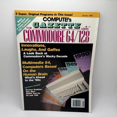 Compute!'s Gazette Для Журнала Commodore 64/128 Январь 1990 с Рег. Картой - Изображение 1 из 4
