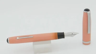 Pluma Estilográfica Esterbrook Rosa Pastel y Cromo - 9550 Plumín Extra Fino - Años 50 Foto 1 de 4