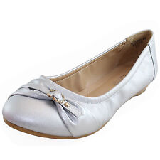 New women's shoes low heel wedge pump work casual comfort bridal summer silver