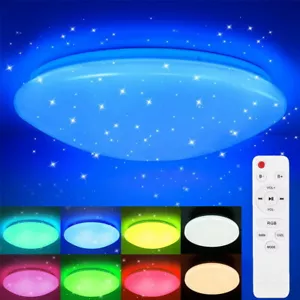 RGB LED Deckenleuchte Sternenhimmel Dimmbar Deckenlampe 40cm mit Fernbedienung - Bild 1 von 12