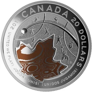 Kanada 2015 Panamerikanische Spiele Mokume Gane 20 $ reines Silber Proof Münze Perfekt - Bild 1 von 3