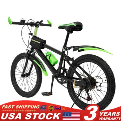 20 Inch Child Bike Mountain Bike Carbon Steel Bicycle 7-Speed City Bike Green US - Image 1 of 4