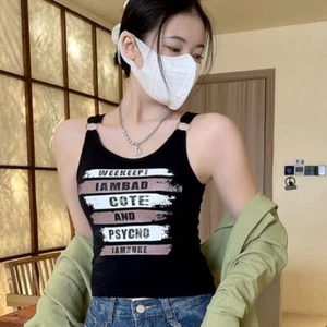 with Pad Sleeveless Camisole Slim-fitting Tank Tops New Short Top - Picture 1 of 9