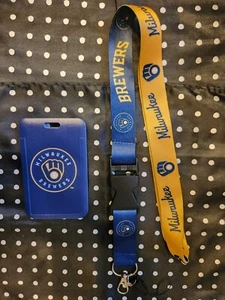 Milwaukee Brewers MLB Lanyard Keychain & ID Holder - Picture 1 of 2