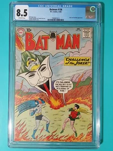 Batman 136 CGC 8.5 High Grade 1960 Silver Age Off White Pages Joker Bat Mite  - Picture 1 of 4