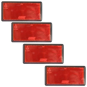 Paquete de 4 remolque rojo grande reflector trasero valla puerta poste autoadhesivo TR212 - Imagen 1 de 1