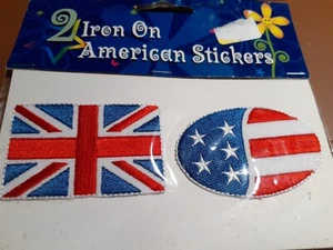 4 BRITISH FLAG PATCH UNION JACK ENGLAND AMERICA USA embroidered iron-on - Picture 1 of 2