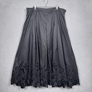VINTAGE Talbots Skirt Womens 14/16 Black Lace 100% Silk Dark Fairy Grunge Goth - Picture 1 of 10
