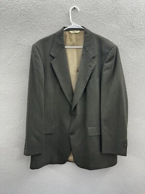 Blazer Evan Picone Para Hombres Talla Desconocida Marrón Rayas Lana Pura Traje Abrigo Foto 1 de 4