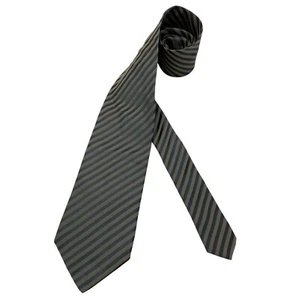 HUGO BOSS Gray/Brown Striped Silk LUXURY Tie ITALY - Picture 1 of 4