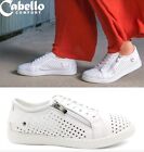 Cabello Comfort Shoes leather lace up with zip sneakers Cabello Shoes EG17 White