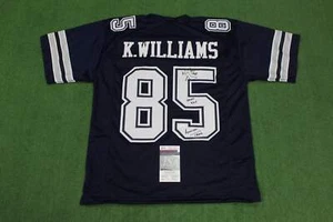 KEVIN WILLIAMS DALLAS COWBOYS SIGNED Blue JERSEY Hurricanes w/INSCs L JSA - Picture 1 of 6