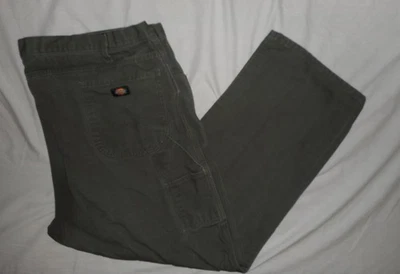 Dickies Canvas Duck Army Green Carpenter Jeans - Size 50x30 - GREAT CONDITION - Image 1 of 4