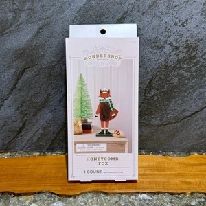 Target Wondershop Christmas 2024 Honeycomb Fox 9.25”H W/Green Plaid Scarf NIB - Picture 1 of 2