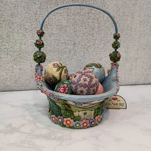 JIM SHORE Heartwood Creek "Blossoms of Spring" Basket 6 Egg Set 2007 - Picture 1 of 7