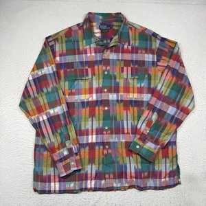 Polo Ralph Lauren Shirt Mens XL Red Button Up Loop Ski Camp Collar Southwestern - Picture 1 of 11