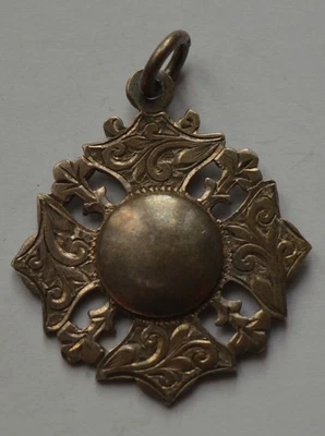 Escudo gótico antiguo plata esterlina llavero medalla 1907 sello Foto 1 de 2