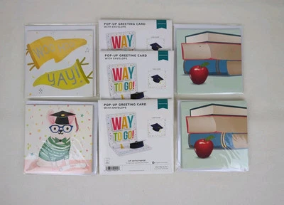 Lot 6 Graduation Day Cards Congrats Treasures Pop Up Greeting Card Up With Paper - Image 1 of 4
