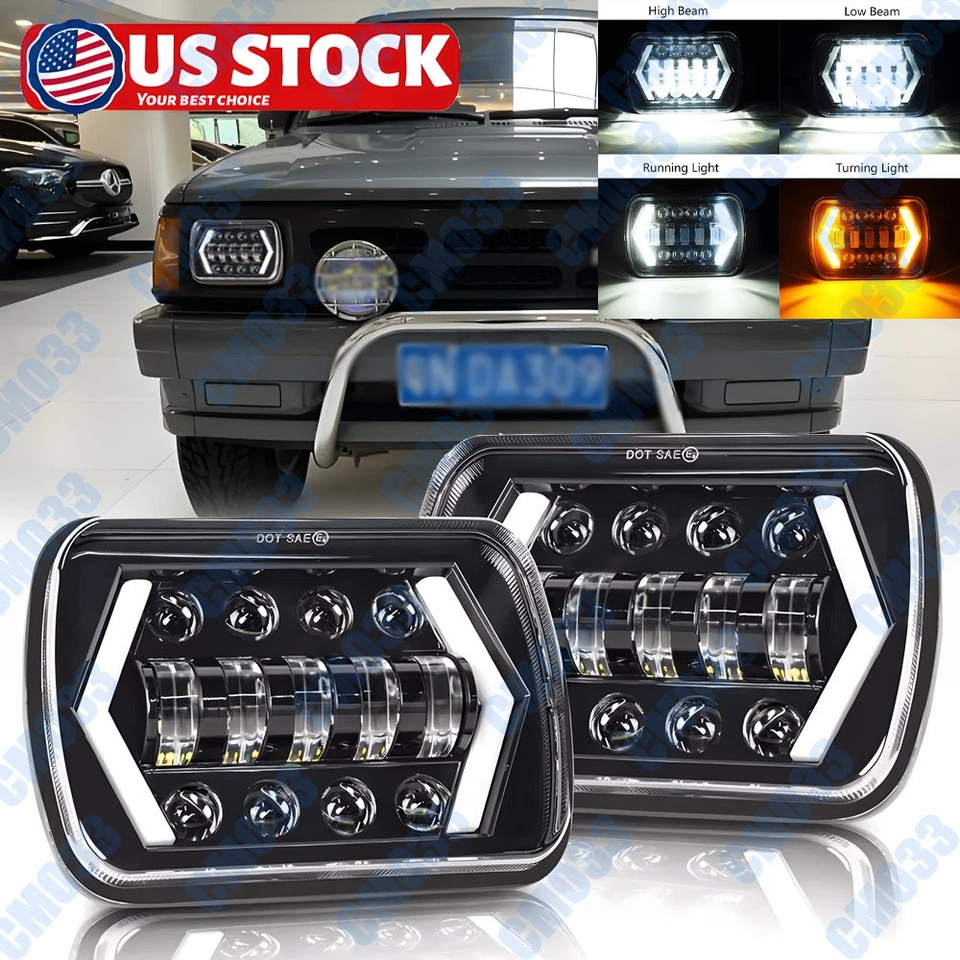 Par de faros LED H4 bombilla de enchufe DRL para camioneta Mazda B2000 B2200 B2600 1986-1993 Foto 1 de 4