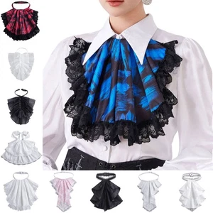 1Pcs Retro Victorian Steampunk Collar Faux Collar Ruffle Colonial Lace Necktie - Picture 1 of 36
