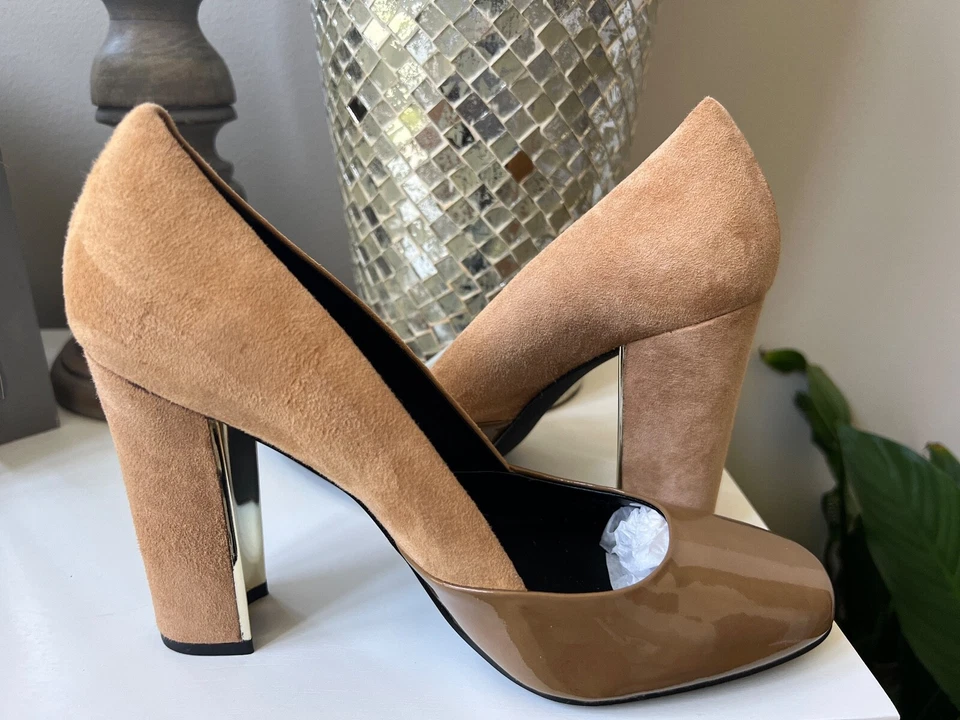 Pour La Victoire Fonta Patent Leather Suede Classics Pumps Heels Shoes 8 M - Image 1 of 4