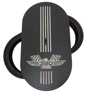 Ford FE 390 American Eagle Logo 15" Black Oval Air Cleaner Kit Black - Ansen USA - Picture 1 of 4